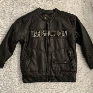 Harley Davidson Youth Leather Bomber Jacket